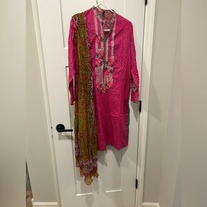 Desigual Pink and Green Patterned Top